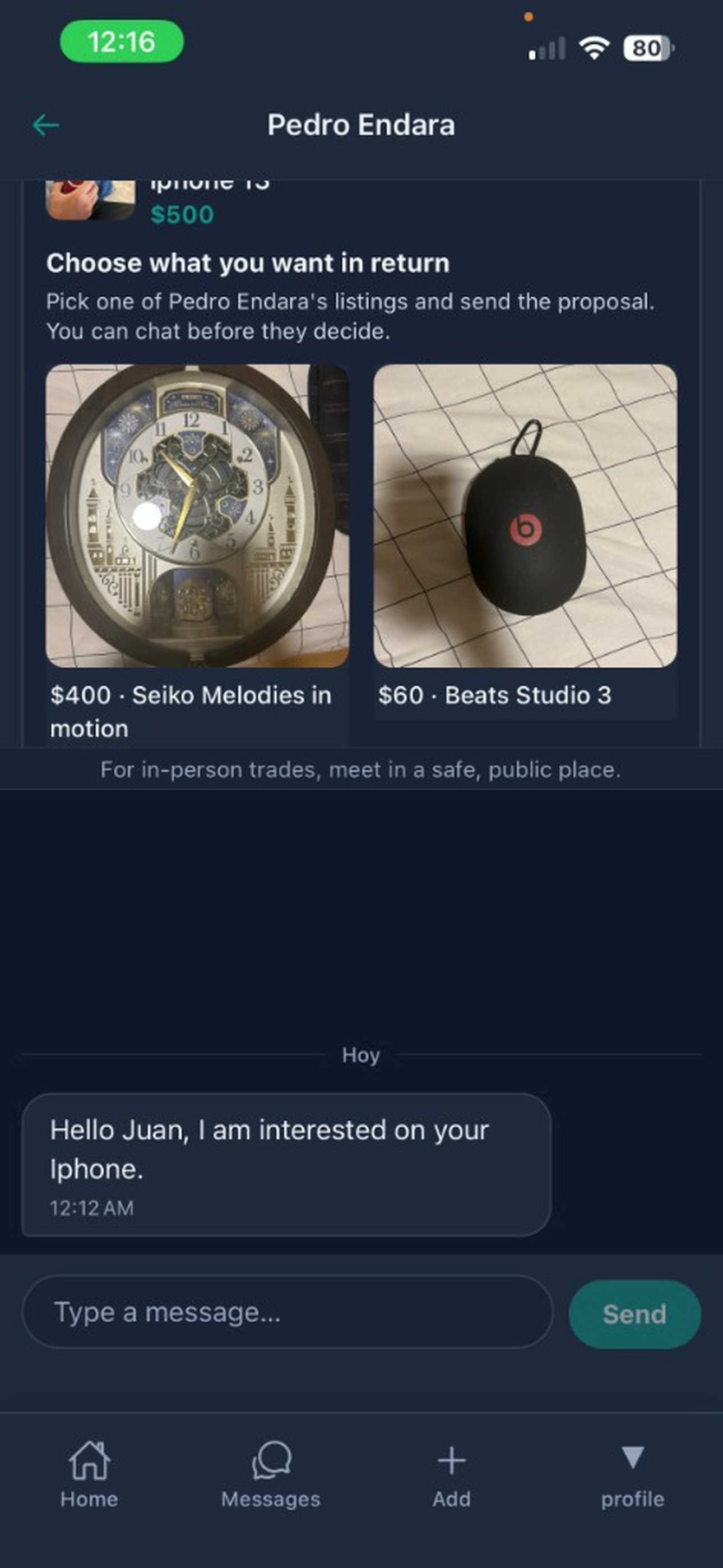 In-app chat